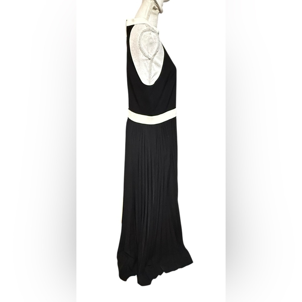 Ted Baker Lixia Maxi- Black and White Pleated Dress, Halter Neck TB 5 - Picture 3 of 5